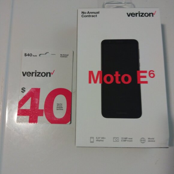 VERIZON MOTOROLA MOTO E6  Prepaid No Contract $40Pian,First Mouth Included NEW - Picture 1 of 1